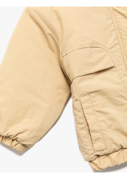 Uzun Kollu Cep Detaylı Renk Bloklu Fermuarlı Gömlek Yaka Bomber Mont indirimleri