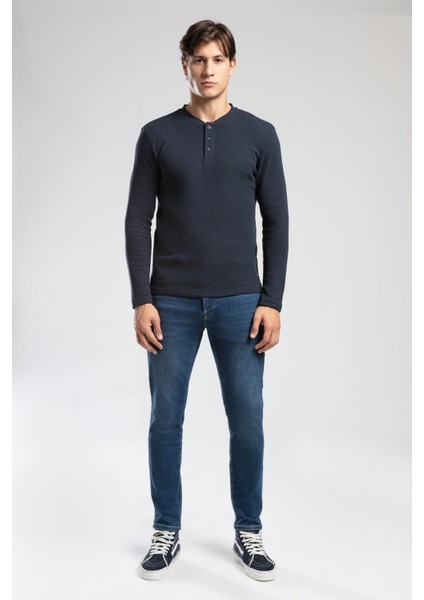 Hevasa Erkek Patlı Sweatshirt Lacivert