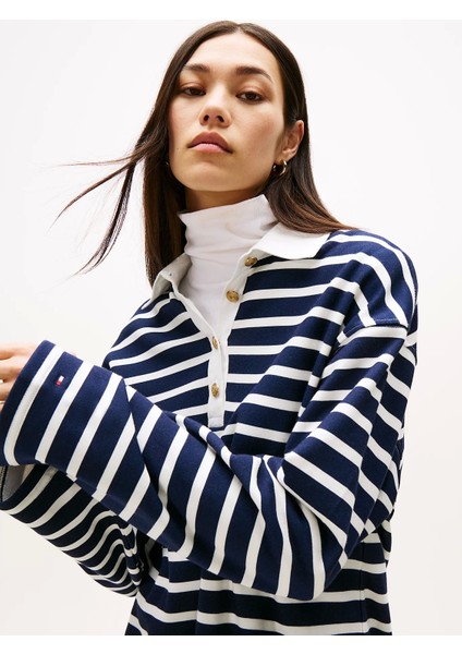 Altın Düğmeli Rugby Penye Kadın Elbise WW0WW483920Y7 modelleri