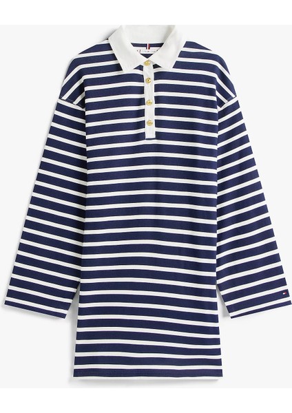 Altın Düğmeli Rugby Penye Kadın Elbise WW0WW483920Y7 indirimleri