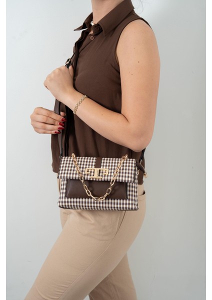 Kahve Sarı - Kahve SP1148 Kadın Çapraz Çanta
