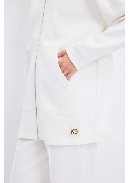 Yüksek Bel Nervür Dikiş Detaylı Pantolon Ekru indirimleri