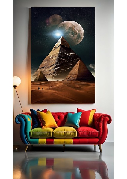 Distopik Manzara Mısır Piramitleri Ev Duvar Salon Güzellik Salonu Ofis Dükkan Dekarasyon Kanvas Tablo
