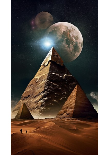 Distopik Manzara Mısır Piramitleri Ev Duvar Salon Güzellik Salonu Ofis Dükkan Dekarasyon Kanvas Tablo fiyatları