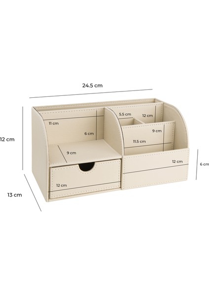 Masaüstü Düzenleyici,kalemlik,kumandalık,küpbloknotluk,tabletlik,kitaplık,6 Gözlü,çekmeceli,desktop Organizer,vegan,24,5*13*12 fırsatları