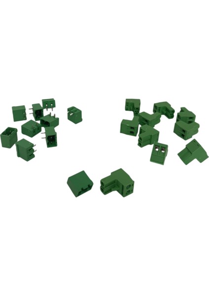 2 Kutuplu 90 Derece 5.08mm Baskılı Devre (Pcb) Klemens Seti (Dişi + Erkek)
