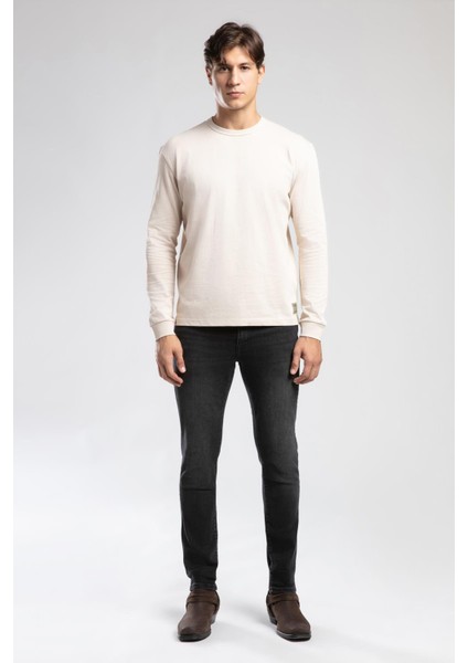 Jordy Erkek O Yaka Sweatshirt Bej