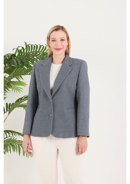 Kadın Pötikareli Düğmeli Klasik Ceket modelleri