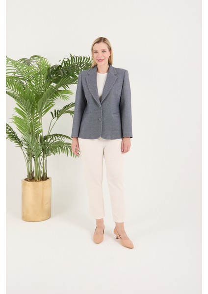 Kadın Pötikareli Düğmeli Klasik Ceket fırsatları