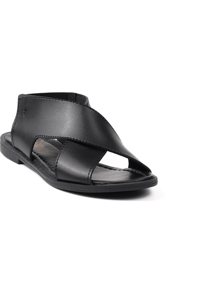 Kadın Siyah Şık Rahat Sandalet - Günlük, Kaymaz Taban, Yazlık Konforlu fırsatları