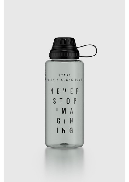 Ege Yazı Desenli 1000 ml Tritan Matara 912141 Siyah