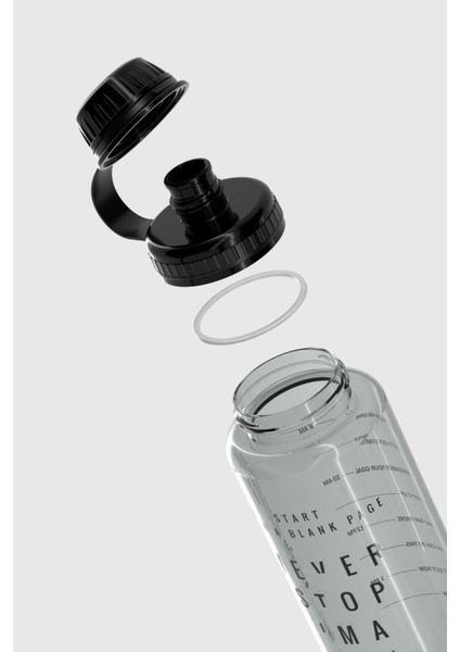 Ege Yazı Desenli 1000 ml Tritan Matara 912141 Siyah fırsatları