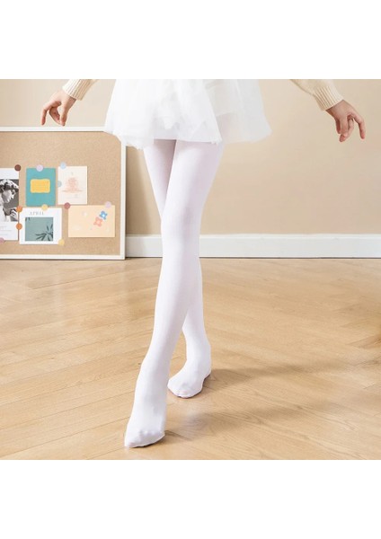 Çocuk Külotlu Okul Bale Dans Çorabı Pamuklu Düz Desensiz 2 Adet