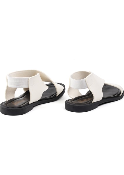 Kadın Beyaz Şık Rahat Sandalet - Günlük, Kaymaz Taban, Yazlık Konforlu fiyatları