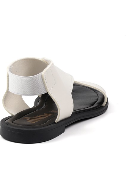 Kadın Beyaz Şık Rahat Sandalet - Günlük, Kaymaz Taban, Yazlık Konforlu indirimleri