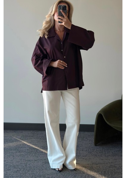 Mürdüm Oversize Gömlek - 4952 fiyatları