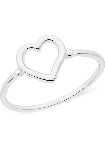 Gümüş Sade Kalp Yüzük