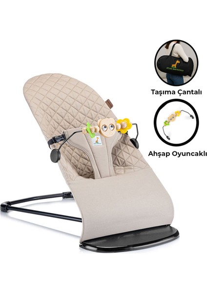 Softino Ahşap Oyuncaklı Ana Kucağı | Katlanabilir, 3 Pozisyonlu, Sallanabilir, Çantalı