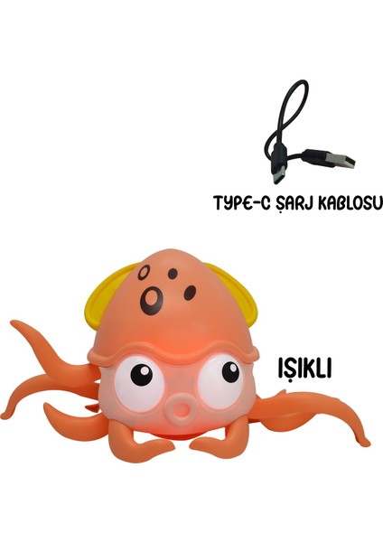 Emeklemeye Yardımcı, Müzik Açma Kapatma Fonksiyonlu, Usb Şarjlı, Sensörlü Sevimli Ahtapot Oyuncak fiyatları