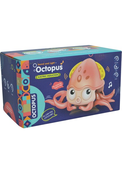 Emeklemeye Yardımcı, Müzik Açma Kapatma Fonksiyonlu, Usb Şarjlı, Sensörlü Sevimli Ahtapot Oyuncak