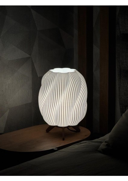 Charis Lightning Spiral Şık Dekoratif Masa Lambası - LED Gece Lambası