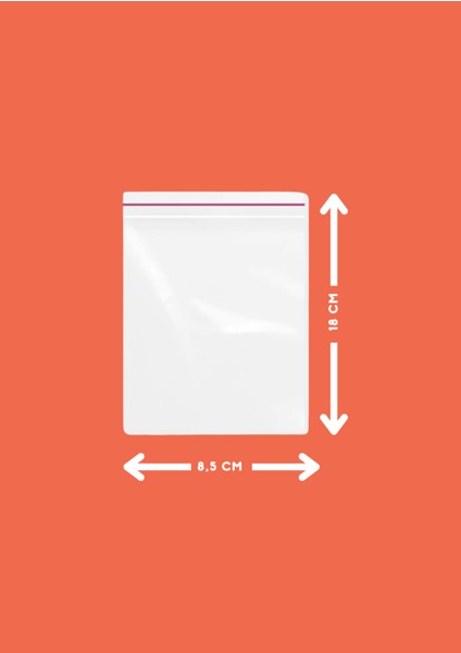 Posetciniz Kilitli Şeffaf Poşet 8,5X18 cm 100 Adet Saklama Poşeti