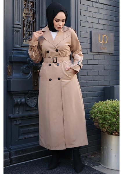 Bisküvi Tesettür Trençkot 26413BS fiyatları