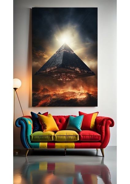 Uçan Mısır Piramidi Ev Duvar Salon Güzellik Salonu Ofis Dükkan Dekarasyon Kanvas Tablo
