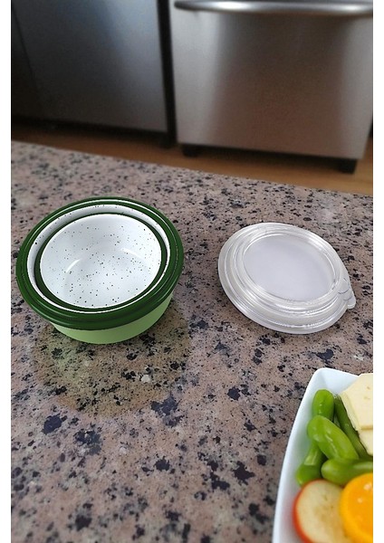 14 - 16 - 18 No Emaye Saklama Kabı 3 Lü