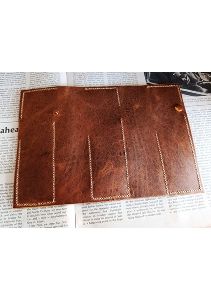 Crazy Gerçek Deri Tamamen El Emeği Özel Kalemleriniz Için Kalemlik Kalemkutu (8*18CM ) 771A fırsatları