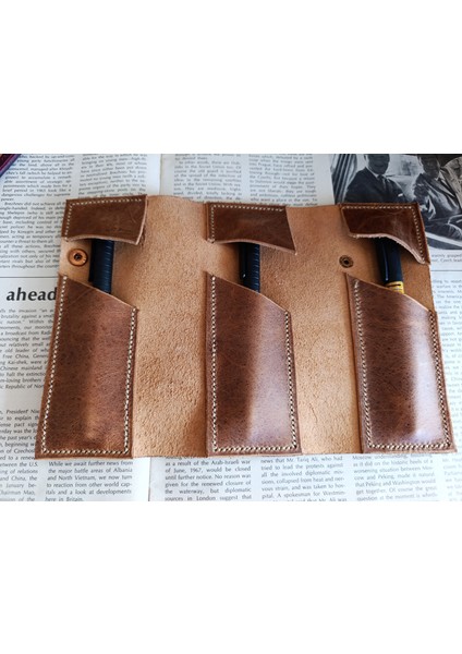 Crazy Gerçek Deri Tamamen El Emeği Özel Kalemleriniz Için Kalemlik Kalemkutu (8*18CM ) 771A indirimleri