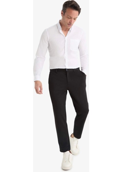 T6317 Siyah Jogger Fit Cepli Esnek Kumaş Düz Paça Pantolon modelleri