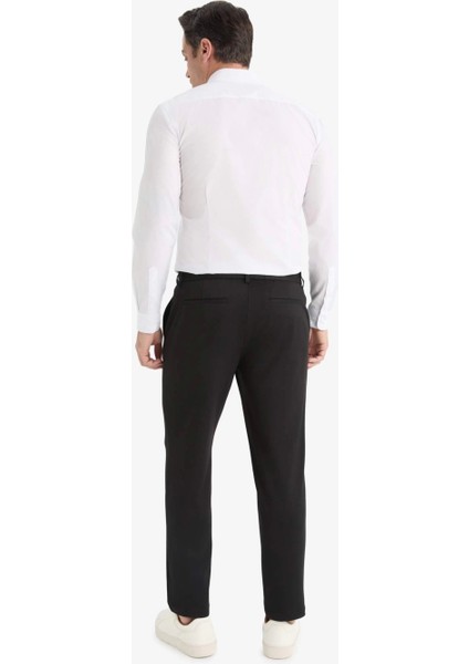 T6317 Siyah Jogger Fit Cepli Esnek Kumaş Düz Paça Pantolon
