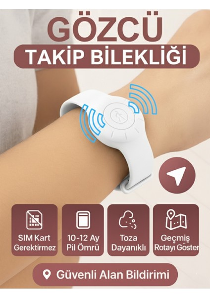 Takip Bilekliği Android Ios Destekli Gps Konum Takibi Alzheimer Çocuk Yaşlı Geçmişe Dönük Takip Cihazı Saati Bileklik 23CM (5-10 Dakika Aralıklı Sinyal Alır)