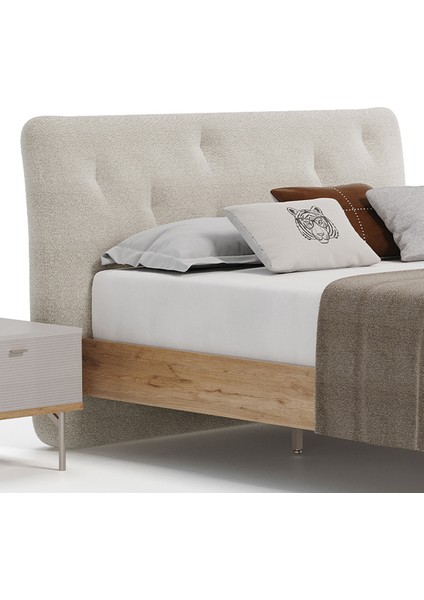 Cante Başlıklı Karyola 2'li Set - Krem indirimleri