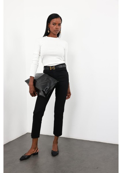 Siyah Yüksek Bel Boyfit Jean modelleri