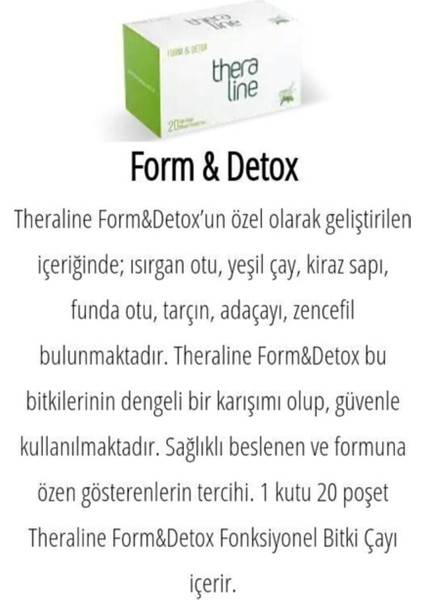 Form & Detox Bitki Çayı 20'li – Karışık Bitkilerle Vitamin ve Mineral Desteği, Gün Boyu Enerji