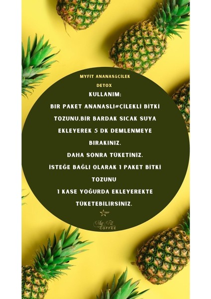 Ananas ve Çilek Aromalı Bitki Çayı 30'lu 120 g – Yeşil Çay ve Süper Gıda Karışımı, Vitamin-Mineral Takviyesi, Gün Boyu Enerji
