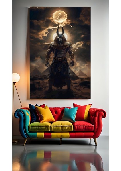 Antik Mısır Anubis Portre Iıı Ev Duvar Salon Güzellik Salonu Ofis Dükkan Dekarasyon Kanvas Tablo