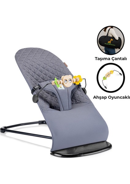 Softino Ahşap Oyuncaklı Ana Kucağı | Katlanabilir, 3 Pozisyonlu, Sallanabilir, Çantalı