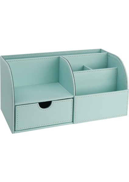 Masaüstü Düzenleyici,kalemlik,kumandalık,küpbloknotluk,tabletlik,kitaplık,6 Gözlü,çekmeceli,desktop Organizer,vegan,24,5*13*12,su Yeşili
