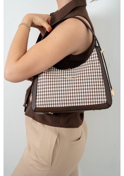 Kahve Sarı - Kahve SP1187 Kadın Omuz Çantası