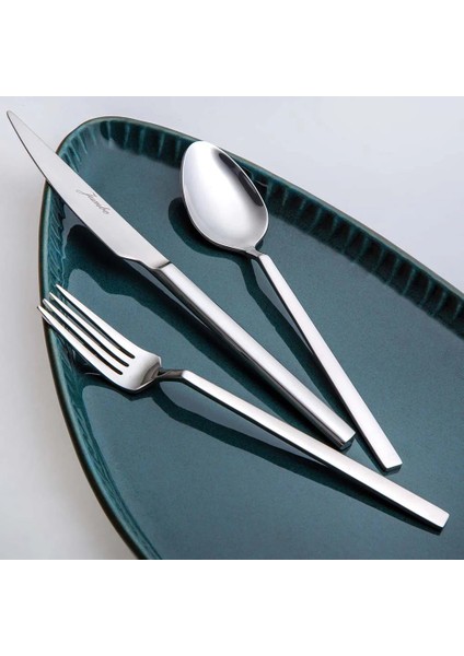 1800 24 Parça 6 Kişilik Tatlı Çatal Kaşık Bıçak Takımı