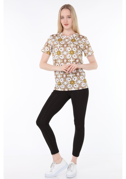 Kaplan Desen 100% Pamuklu Baskılı Slim Fit Tişört fiyatları