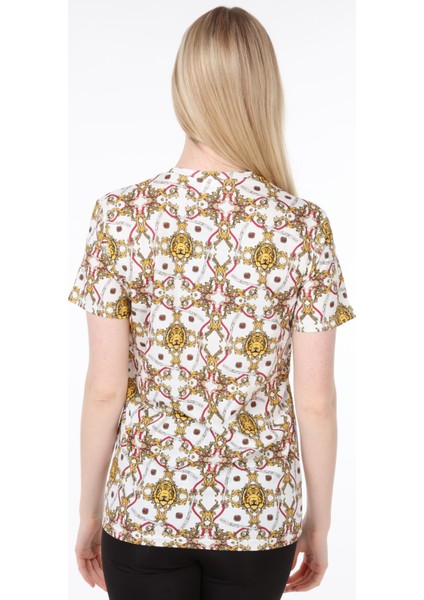 Kaplan Desen 100% Pamuklu Baskılı Slim Fit Tişört modelleri