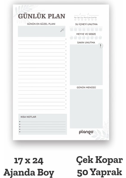 Siyah - Beyaz Çek Kopar Günlük Planlayıcı - Ders Çalışma Planlayıcı