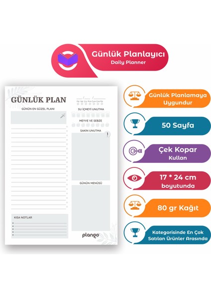 Siyah - Beyaz Çek Kopar Günlük Planlayıcı - Ders Çalışma Planlayıcı fiyatları
