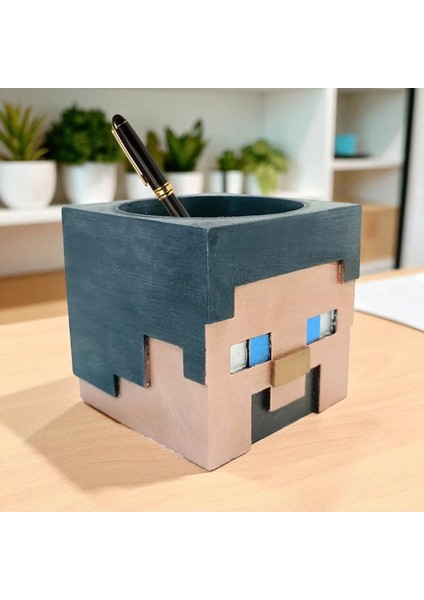 Minecraft Steve Tasarımlı Kalemlik - Koleksiyonluk Vip