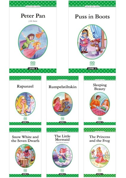 Ingilizce Level 2 Seti - Peter Pan, Puss In Boots, Rapunzel, Rumpelstiltskin, Sleeping Beauty, Snow White And The Seven Dwarfs, The Little Mermaid, The Princess And The Frog