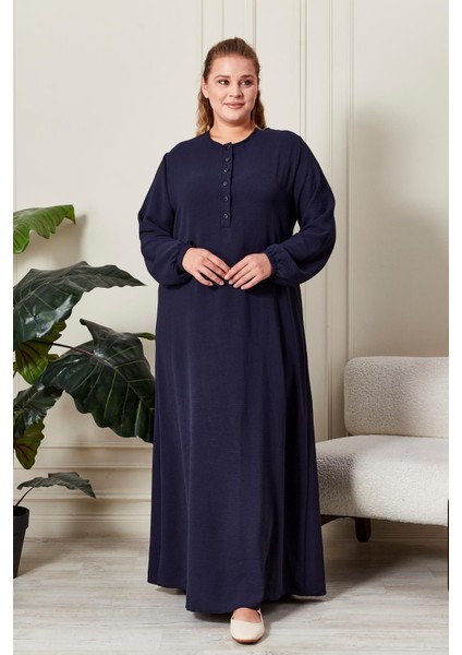 Kadın Büyük Beden Düğmeli Babanne Elbisesi indirimleri
